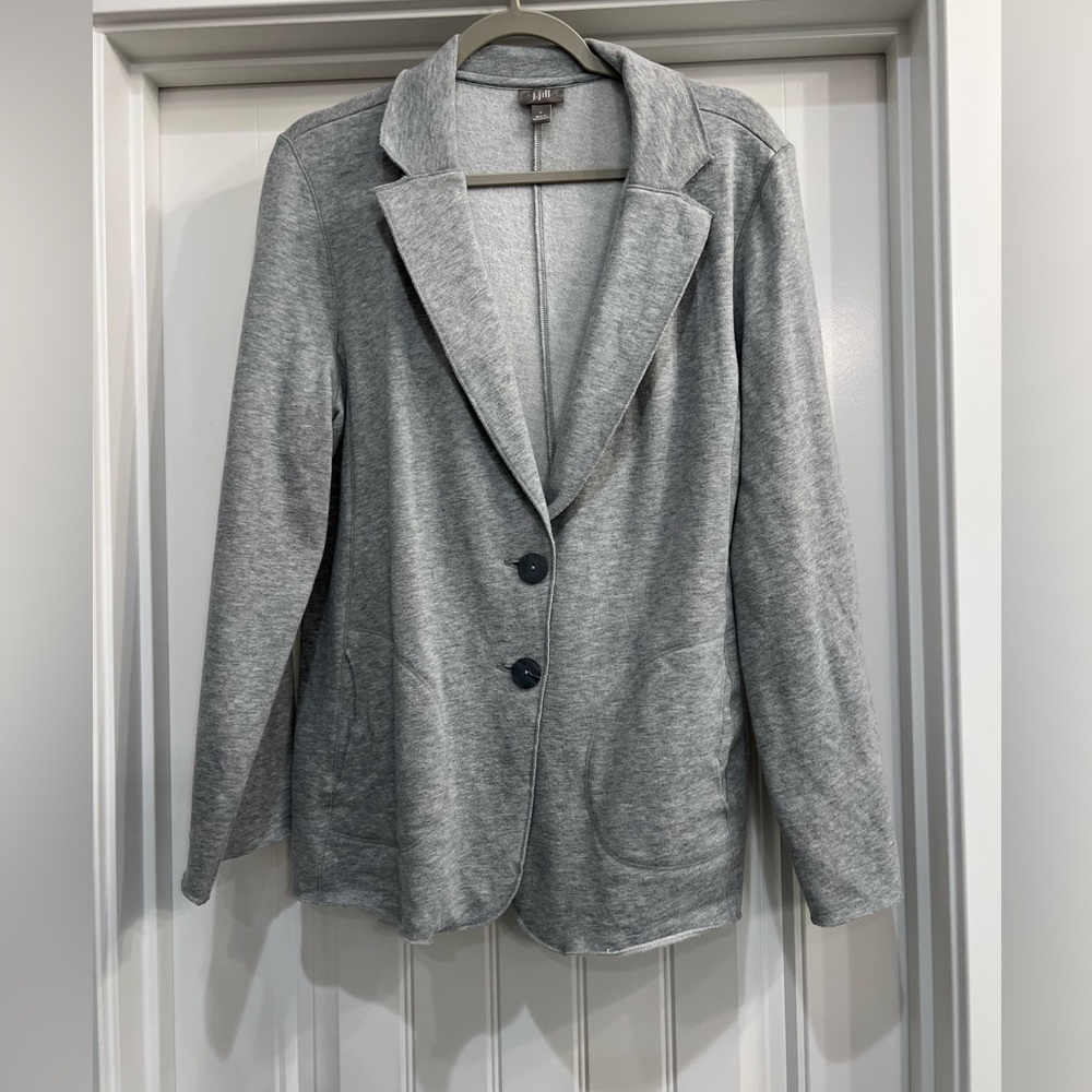 EUC J. Jill Gray Unstructured Jacket Blazer Size Large